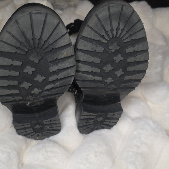 AllSaints Donita Black Leather Combat Boots - Picture 2 of 9